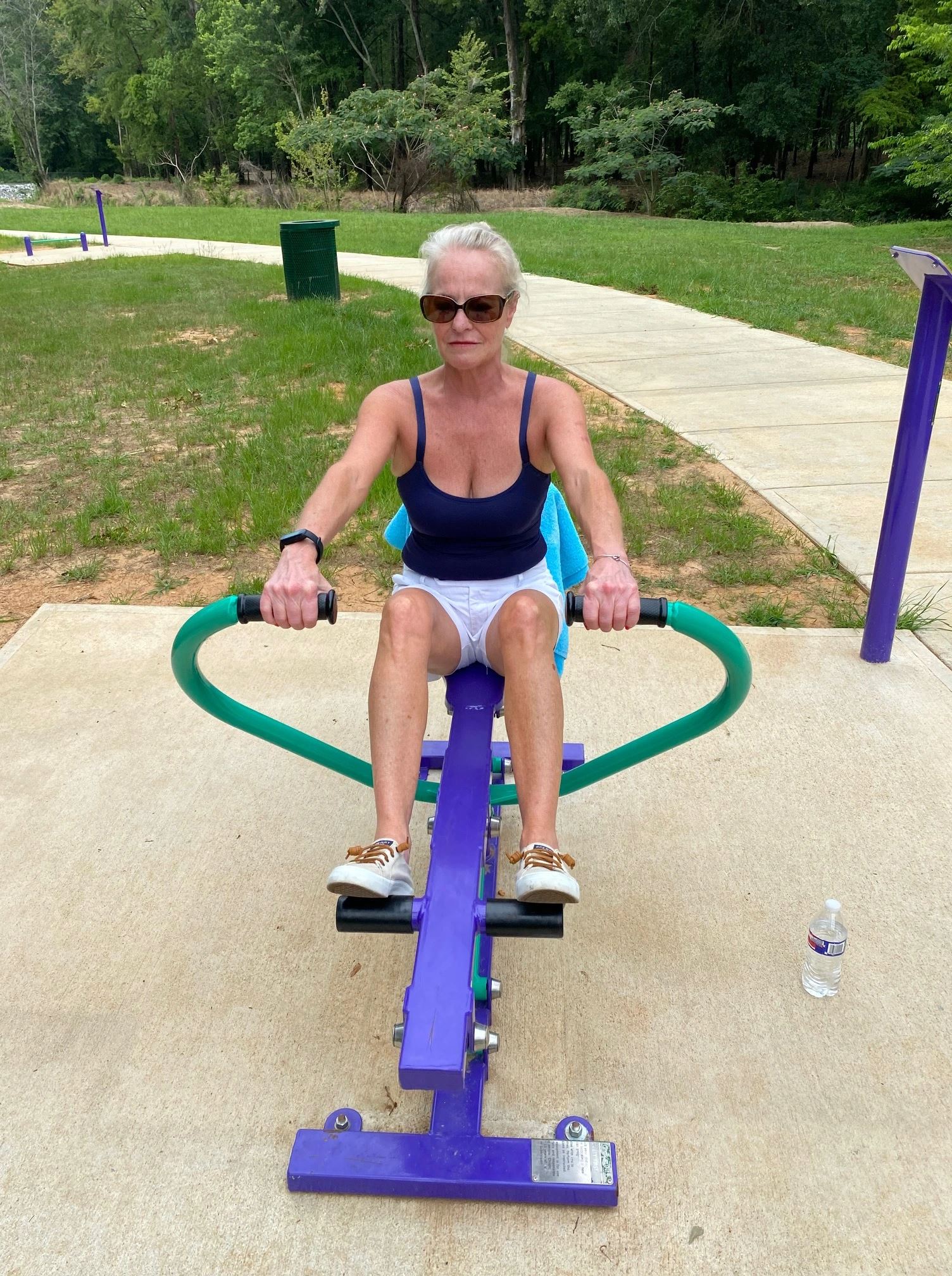 Woman on Self-Weighted Rower