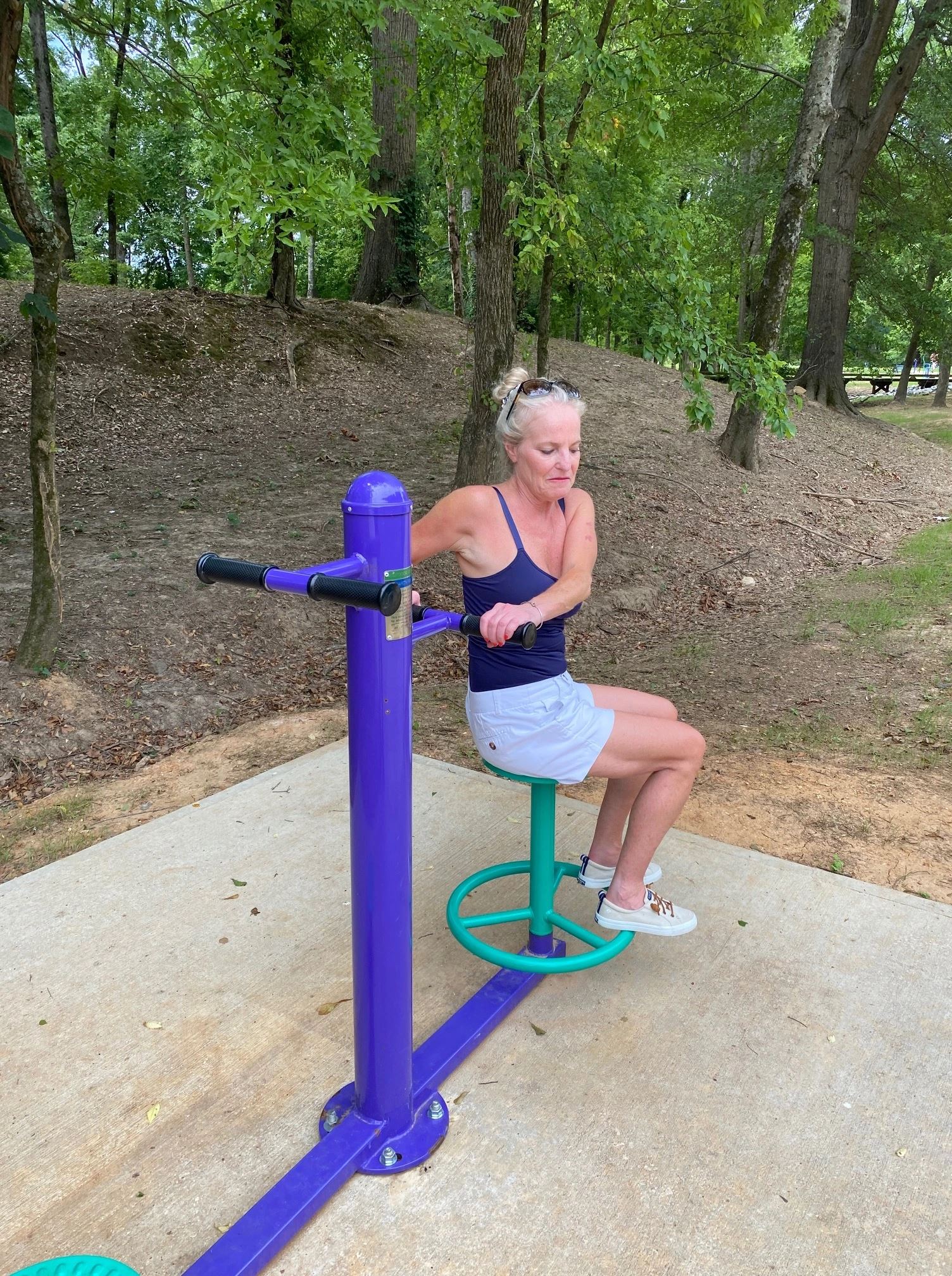 Woman Utilizing Two-Sided Rotator